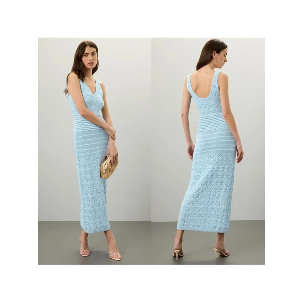 Ronny Kobo Crochet Knit Tank Maxi Dress - Picture 2 of 5